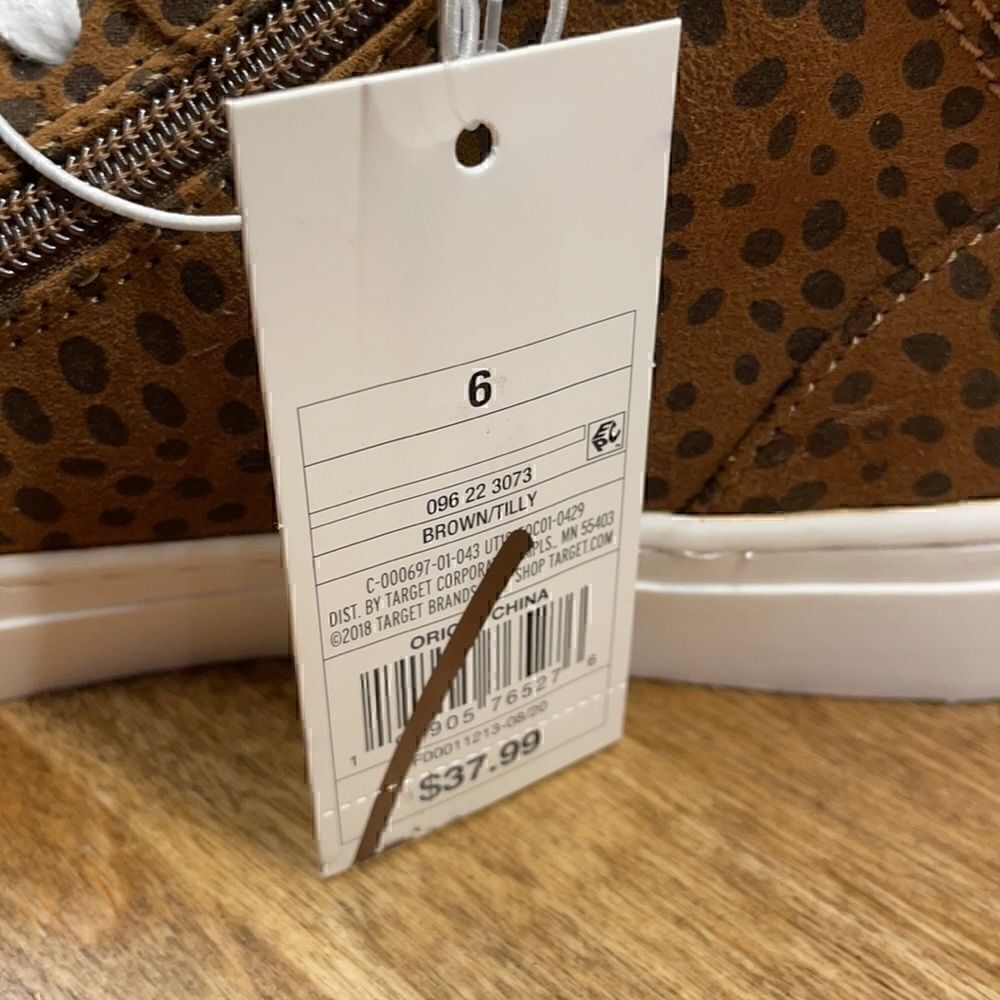 Tilly Leopard Print Sherpa Lined High Top Sneakers - Picture 7 of 7